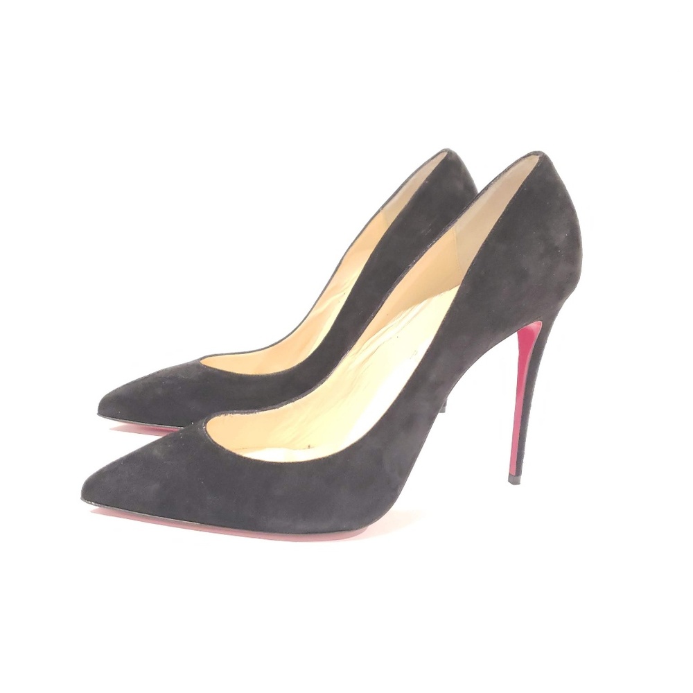 Christian Louboutin womens 42 black suede heel